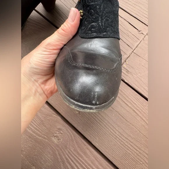 Spring Step L’Artiste Black Ankle Boots leather and embossed suede - Picture 5 of 11